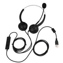 USB Call Center Headset Noise Cancelling Microphone, Mute Function, Universal Compatibility, Hearing, Comfortable Wearing, Computer Telephone, Black, 1 Pack
