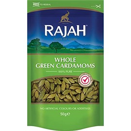 Rajah , Metal Whole Cardamom - Green Cardamom Spice for Seasoning, Cooking and Baking - 1 x 50g