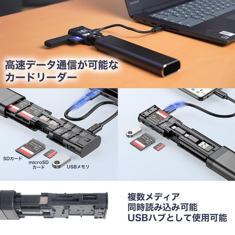 THANKO MUUNBXHBK Aluminum Memory Card Case with Fast Reader Function