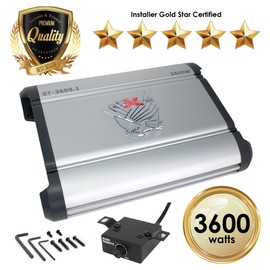 SoundXtreme ST-3600.1 MonoBlock Amplifier 1 Ohm Stable 3600W w/Remote Subwoofer Level Control