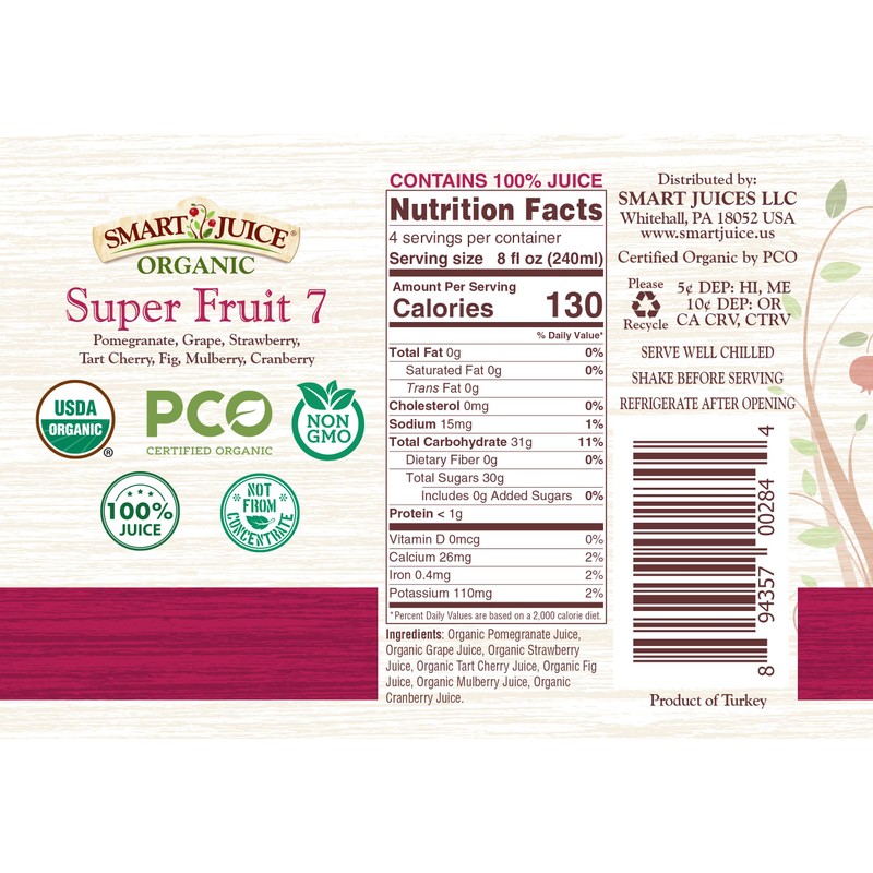 Smart Juice Super Fruit 7 Organic Juice - 33.8 fl