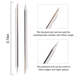 Crystal Nail Art Cuticle Pusher Sticks, 100PCs Disposable Double-Sided Cuticle Remover Set Hygienic Nail Pusher Tool for Manicure and Pedicure Nail Cleaning Cuticle Stick (Clear)