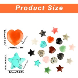 20 Stk Stern Edelsteine Glücksbringer Heilkristalle Set, Nature Kleine Edelsteine Set, Kristallstein Glückssteine für Reiki Meditation Kleine Geschenke für Frauen Healing Crystals, mit Flanellbeutel