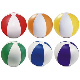 eBuyGB Pack of 6 Inflatable Colour Beach Ball Pool Game, Mixed Colours, 22cm / 9"