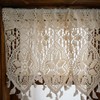 Tsinmorn Rustic Crochet Curtain Valance for Kitchen Dining Macrame Curtain