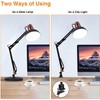 FIRVRE Black Retro Metal Swivel Arm Desk Lamp Adjustable Architect