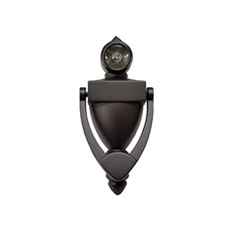 QCAA Door Knocker with 180 Degree Viewer, Die-Cast Construction 5-1/2'' Height, Oil-Rubbed Bronze, 1 Pack