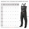 BASSDASH Men’s Lightweight Breathable Chest Wader Black Camo Stockingfoot for