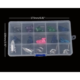 Honbay 15pcs Plastic & Metal Finger Picks Set for Guitar, Ukulele, Bass & Banjo - Multicolored