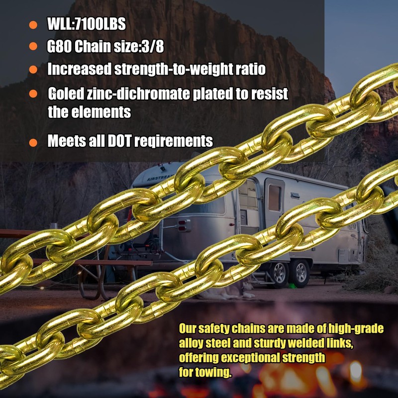 TKK G80 Trailer Safety Chain – 36 Inch Heavy Duty