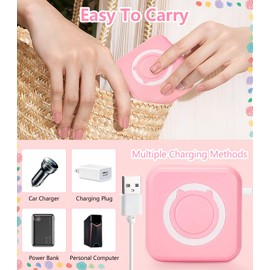 Carseatty Mini Sticker Printer, Wireless Sticker Printer Bluetooth Pocket Inkless Thermal Printer Mini Photo Printer for Printing Logo, Notes, Journal, List, Memo (including 7 rolls printing paper)