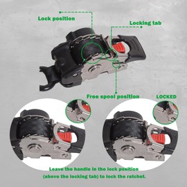 MOTO4U Stainless Steel Bolt on Retractable Ratchet Straps Boat Trailer Straps (1inch*6ft) Boat Retractable Ratchet Tie Down Straps with Bolt Set for Boat ATV Trailers 1500LBS (2, 1" x6')