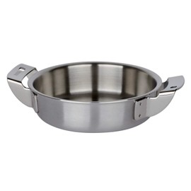 PIAZZA 110814 Frying Pan Stainless Steel 3-Ply with 2 Handles Diameter 14 cm Height 3 cm