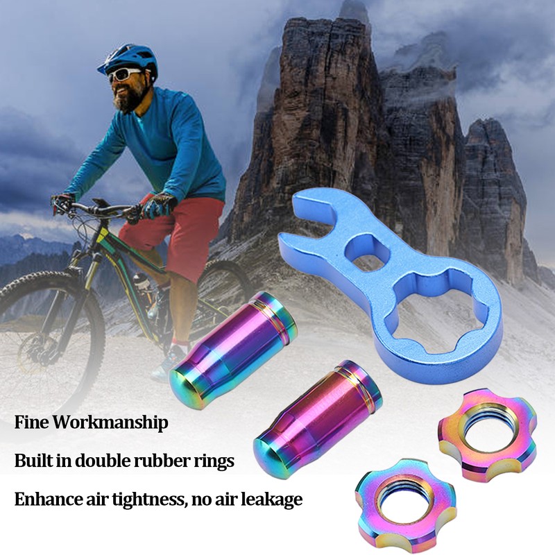 RISK 7pcs Titanium Alloy Bicycle Presta Valve Cap Strong Hardness