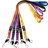 YOUOWO 5 Pack Office Neck Lanyards Detachable Buckle Enhanced Model Hook Breakaway Strap Lanyard for ID Badge,Key,Women Men Cell Phones USB Whistles Nylon Black,Blue,Yellow,Orange,Purple