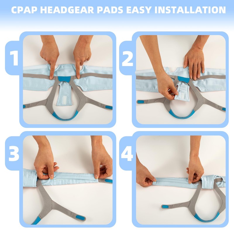 Silk CPAP Neck Pad for CPAP Headgear, Sky Blue CPAP