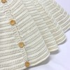 48-Inch Rib Knit Christmas Tree Skirt with Oak Buttons, Cream