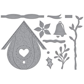Build a Winter Birdhouse Etched Dies from Birdhouses Through The Seasons by Vicky Papaioannou