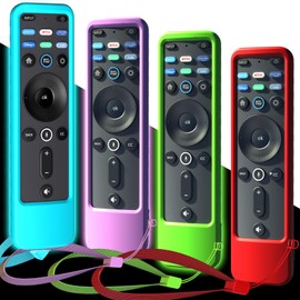 4PACK Case Cover for VIZIO XRT260 Smart TV Remote Control Silicone Skin Sleeve with Lanyard Glow in The Dark Purple Blue Green Red