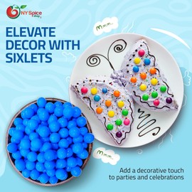 NY Spice Shop Royal Blue Sixlets Candy - 5 Pound Holiday Shimmer Chocolate Balls – Royal Blue Themed Event Candies for Holiday Snack Mix Treats, Seasonal Candy Buffet & Party Favor