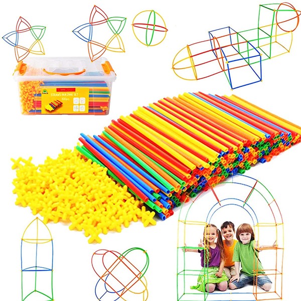 Straw Constructor STEM Building Toys 800 pcs-Colorful Interlocking Plastic Enginnering Toys- Fun- Educational- Safe for Kids- Develops Motor Skills-Construction Blocks- Best Gift for Boys and Girls …