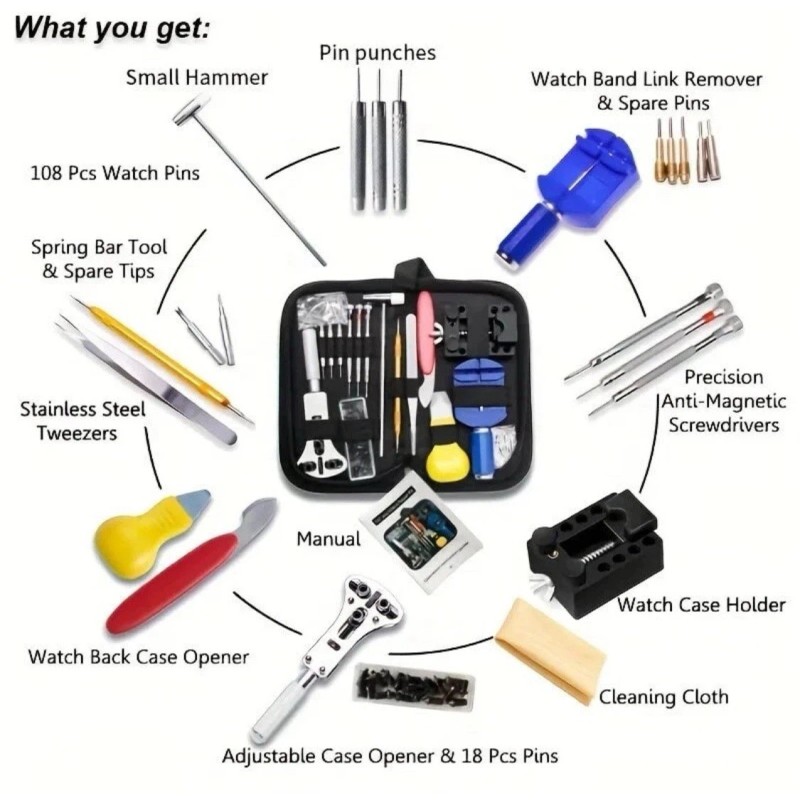 Kingsdun Watch Battery Repair Tool Kit Back Case Opener Upto