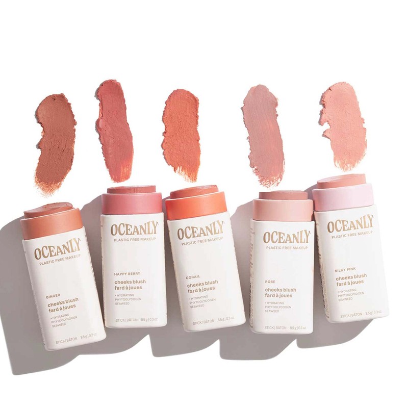 ATTITUDE Oceanly Plastic-Free Lightweight Blush Stick, Titanium Dioxide-Free, EWG Verified,