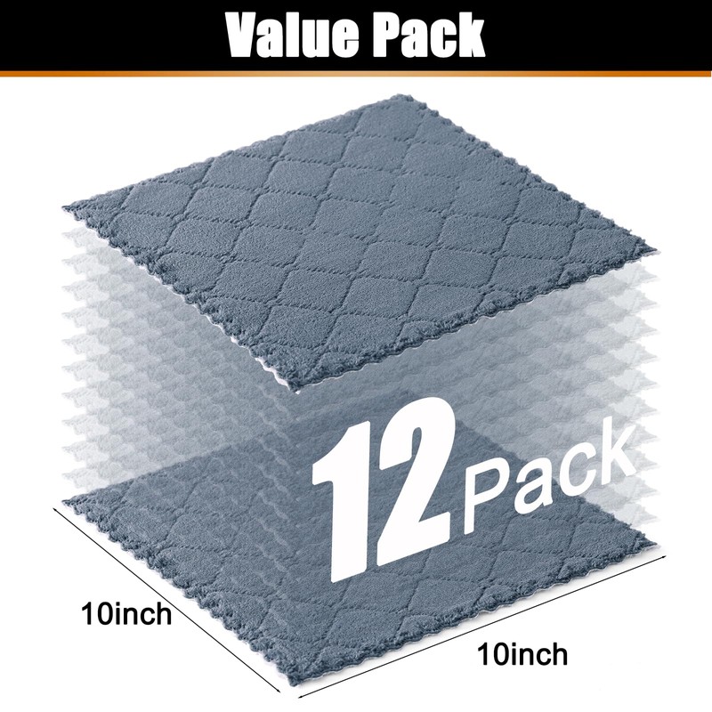 Mordimy 12 Pack Kitchen Cloths Dish Towels (10" x 10",