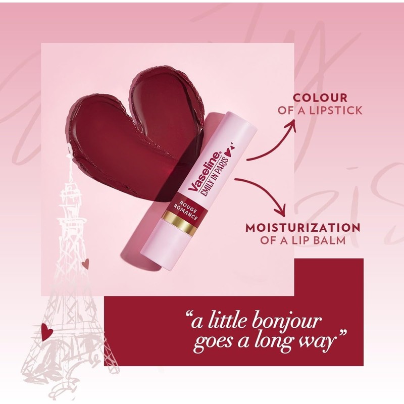 Vaseline Emily in Paris Bálsamo Labial Color Rojo, 3.0g