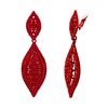 EVER FAITH Red Rhinestone Clip On Earrings, Wedding Party Crystal