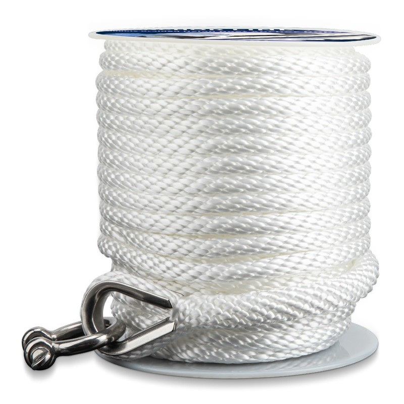 PropelTech Anchor Rope Braided Anchor Line(White, 3/8" x 100') Premium