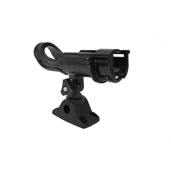 Attwood 5009-4 Heavy-Duty Adjustable Rod Holder with Combo Mount, Black Finish