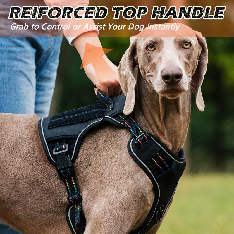 Tactical Dog Harnesses Adjustable Reflective Dog Vest with Handle Reinforced