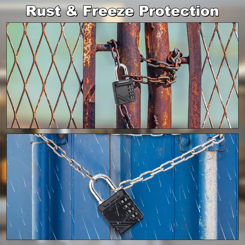Romon Combination Lock, 4 Digit Combination Lock, Padlock, Lock with