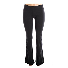 MOPAS Women's Cotton Spandex Yoga Pants for Fitness Gym Athletics & Lounge Black Large