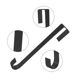 Jsdoin Christmas Wreath Door Hanger, 12.5 Inches Metal Front Door Wreath Hook for Christmas Home Office Wall Wedding Wreaths or Decorations (Black, 2 Pack)