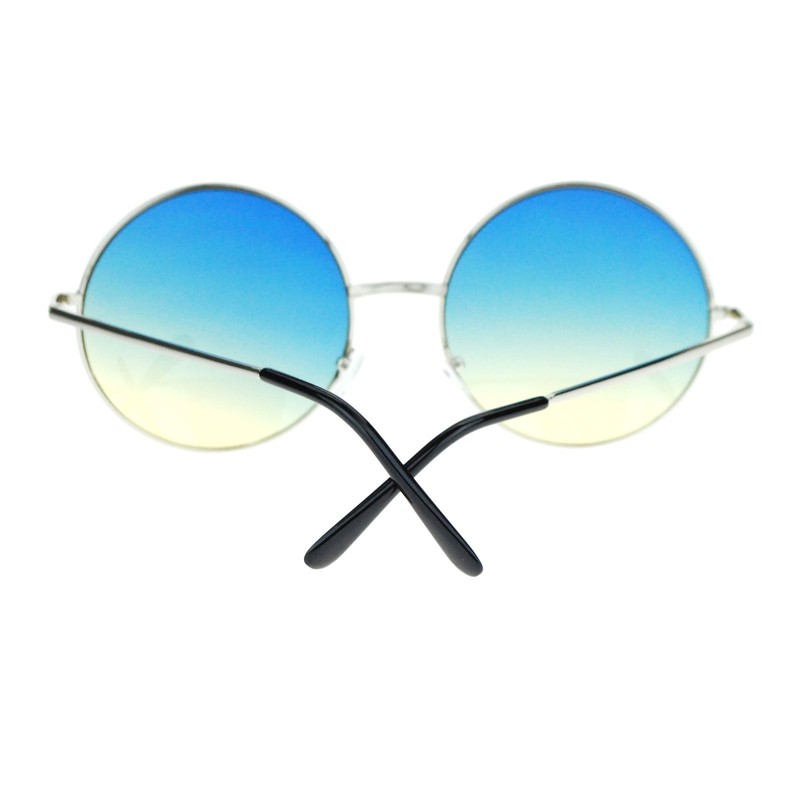 Hippie Retro Groovy Gradient Oversize Circle Lens Round Lennon Sunglasses
