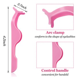 24 Pieces Plastic False Eyelash Applicator Eyelash Extension Tweezers Remover Tool Eyelashes Clip Tweezers for Eyelash Application and Removal (Pink)