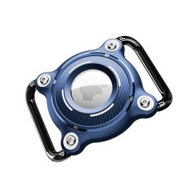 IP68 Waterproof for Airtag Holder for Dog Collar, with Airtag Dog Collar Holder with Removable Metal Clip, Sturdy TPU Air tag Holder, Fits 1.2" Width Medium Large Collars (Blue)