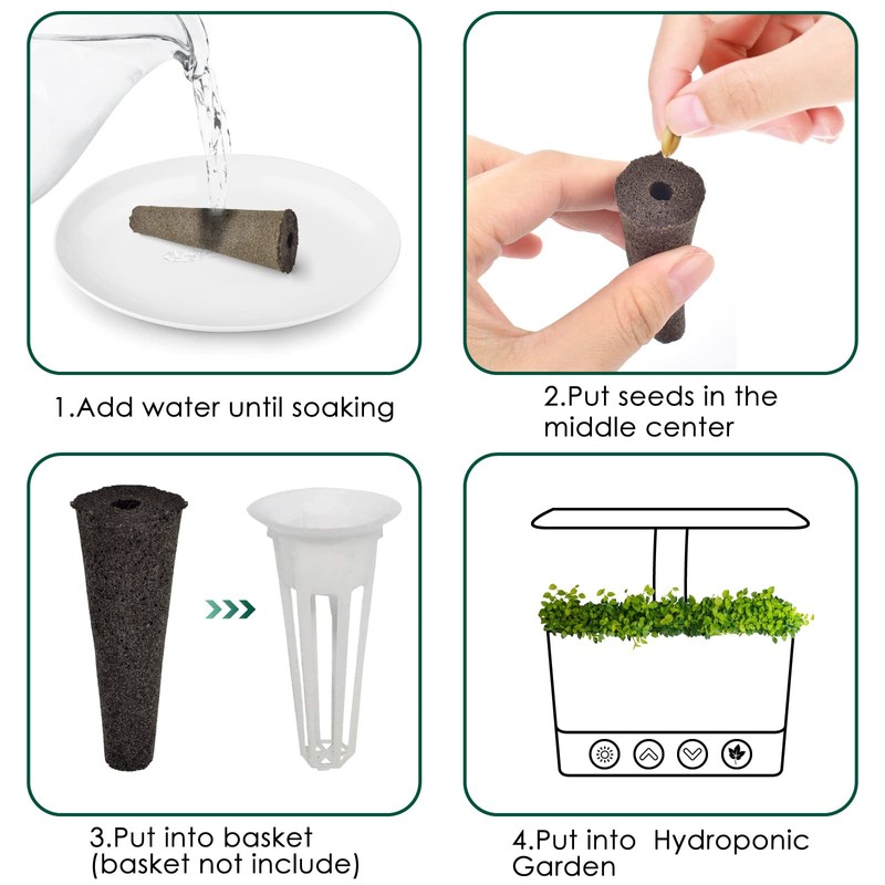 PACETAP 50 Pack Bulk Grow Sponges Compatible with AeroGarden Pod,