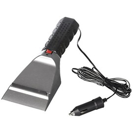 ROAD GENIE 12V Heated Ice Scraper | 14' (4.27 m) Cord | ABS Plastic | LED Indicator | Rubber Squeegee | Melt & Wipe System | Cool Handle Design