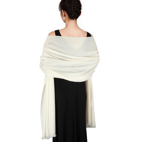 SWAT PANY Pashmina shawls and wraps for Evening Dresses Ivory
