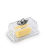 Arthur Court Glass Butter Dish with Lid Acorn Knob |