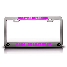Custom Brother - Scottish Deerhound ON Board Nationality Country Metal Car SUV Truck License Plate Frame Ch f57