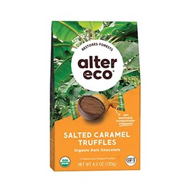 Alter Eco | Salted Caramel Truffles | 58% Pure Dark Cocoa, Fair Trade, Organic, Non-GMO, Gluten-Free Dark Chocolate Truffles | 20 Truffles