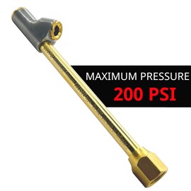 Extended Reach Dual Head Air Chuck 1/4 Inch FNPT. Professional Tire Air Chuck 200 PSI Pressure Semi Truck Accessories, Dually Tire Chuck, RV accessories. Closed Chuck for Air Compressor.