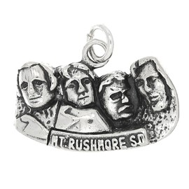LGU Sterling Silver Oxidized Cut Out Mount Rushmore South Dakota Charm