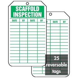 Accuform Signs TRS317CTP Scaffold Status Tag, Legend"SCAFFOLD INSPECTION", 5.75" Length x 3.25" Width x 0.010" Thickness, PF-Cardstock, Green on White (Pack of 25)