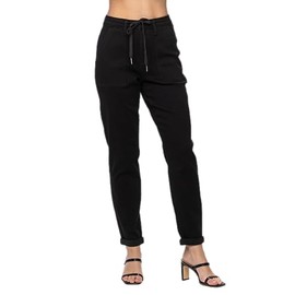 Judy Blue High Waist Jet Black Double Roll Cuff Jogger Jeans, 88700 (7)