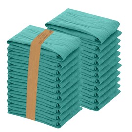 RUVANTI Flour Sack Towels 24 Pack 28"x28", Ring Spun 100% Cotton Flour Sack Dish Towels, Machine Washable, Absorbent Tea Towels - Flour Sack Kitchen Towels for Drying & Cleaning - Turquoise